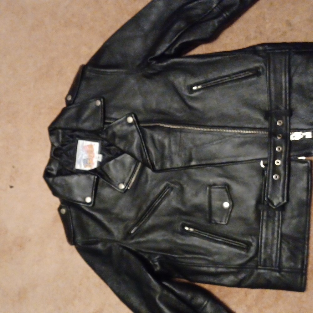 Leather biker jacket
